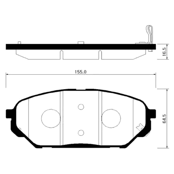 

Колодки тормозные дисковые передн HYUNDAI: VERACRUZ 07-09, IX55 07- () 1шт HSB HP0039