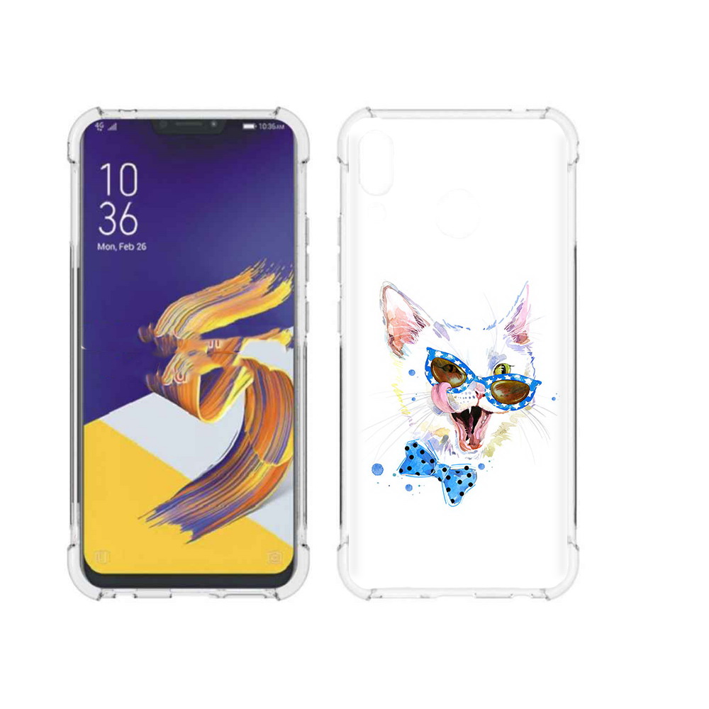

Чехол MyPads Tocco для Asus ZenFone 5 белый кот, Прозрачный, Tocco