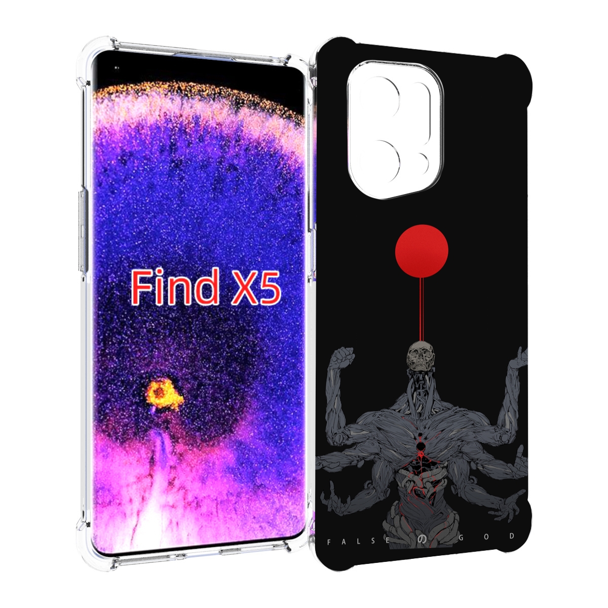 

Чехол MyPads скелет-с-6-руками для Oppo Find X5, Прозрачный, Tocco