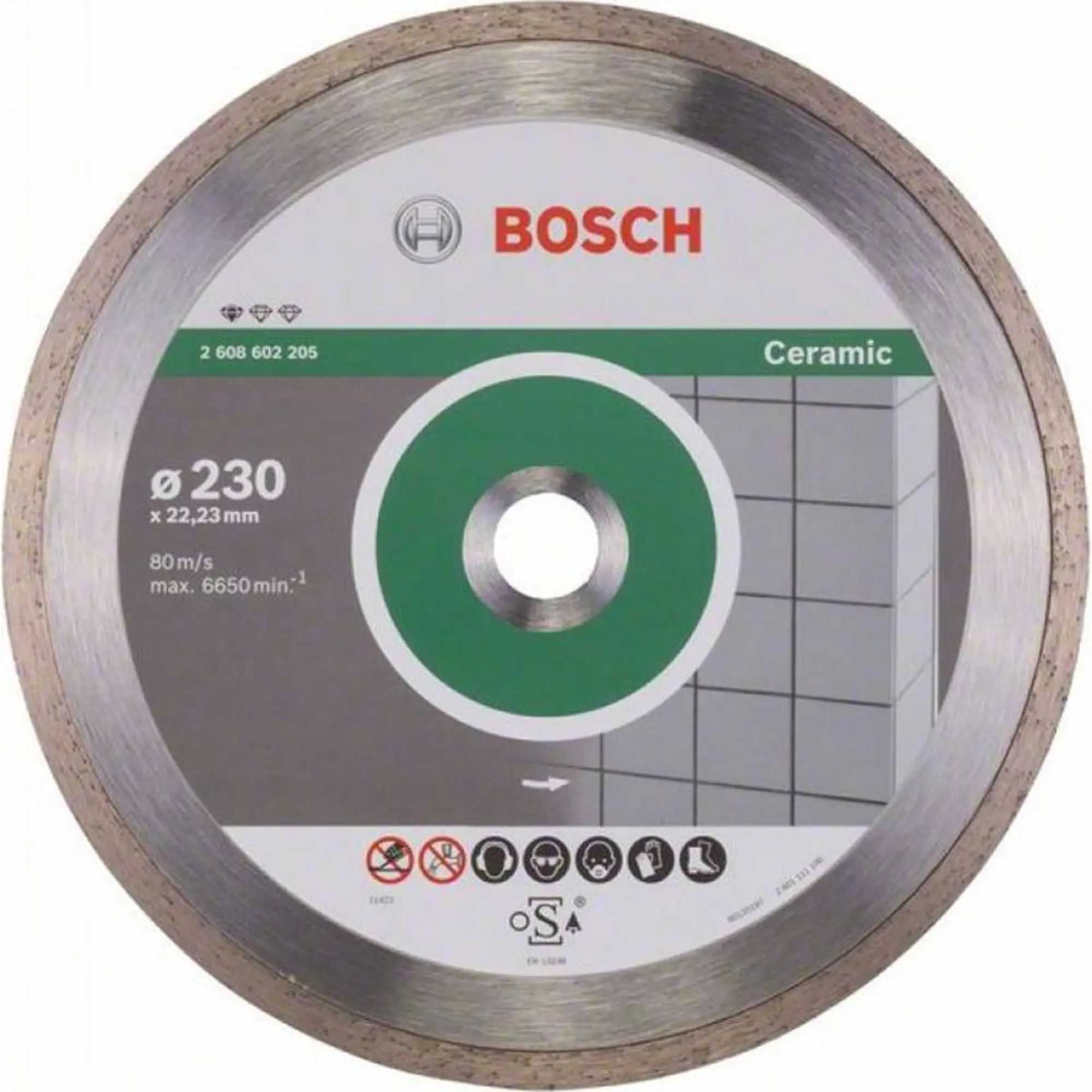 фото Диск алмазный 230x1,6x22,2 мм standard for ceramic bosch, 2608602205