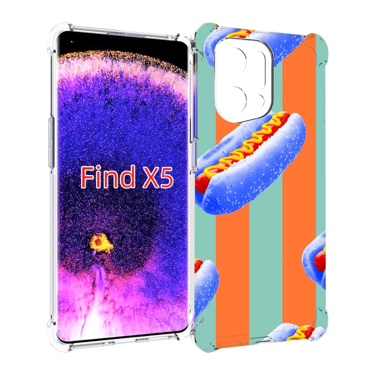 

Чехол MyPads синие хотдоги для Oppo Find X5, Прозрачный, Tocco