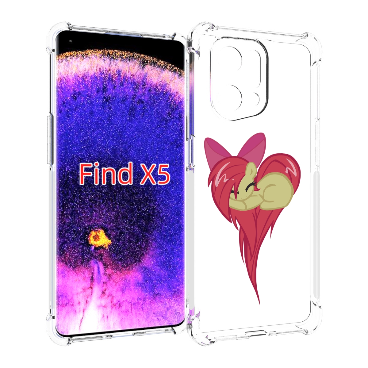 

Чехол MyPads сердце-из-пони для Oppo Find X5, Прозрачный, Tocco