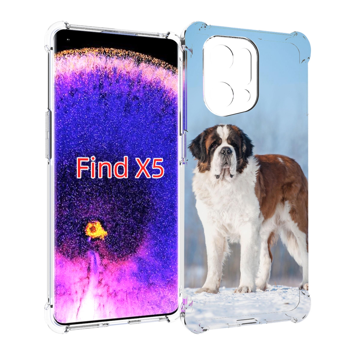 

Чехол MyPads сенбернар для Oppo Find X5, Прозрачный, Tocco