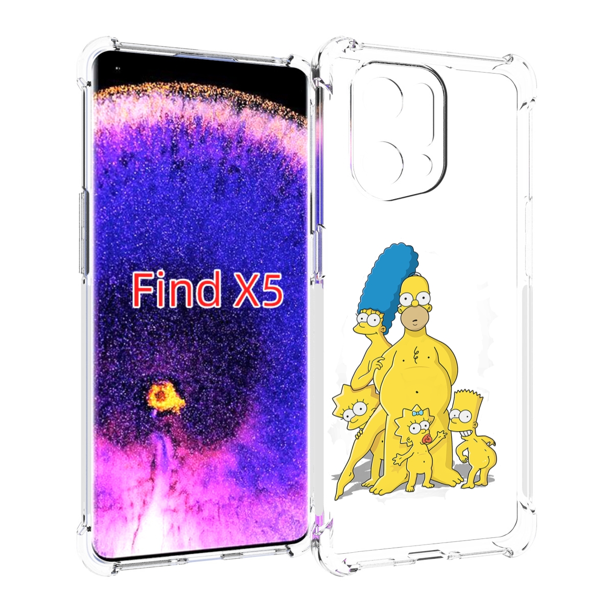 

Чехол MyPads семья-симпсонов для Oppo Find X5, Прозрачный, Tocco