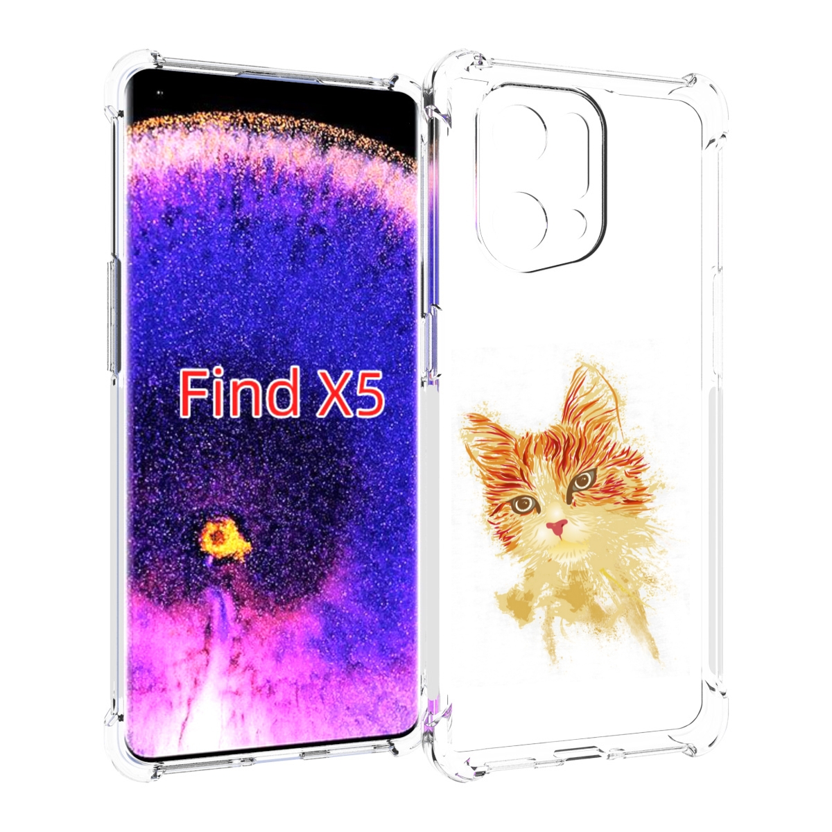 

Чехол MyPads рыжий кот для Oppo Find X5, Прозрачный, Tocco