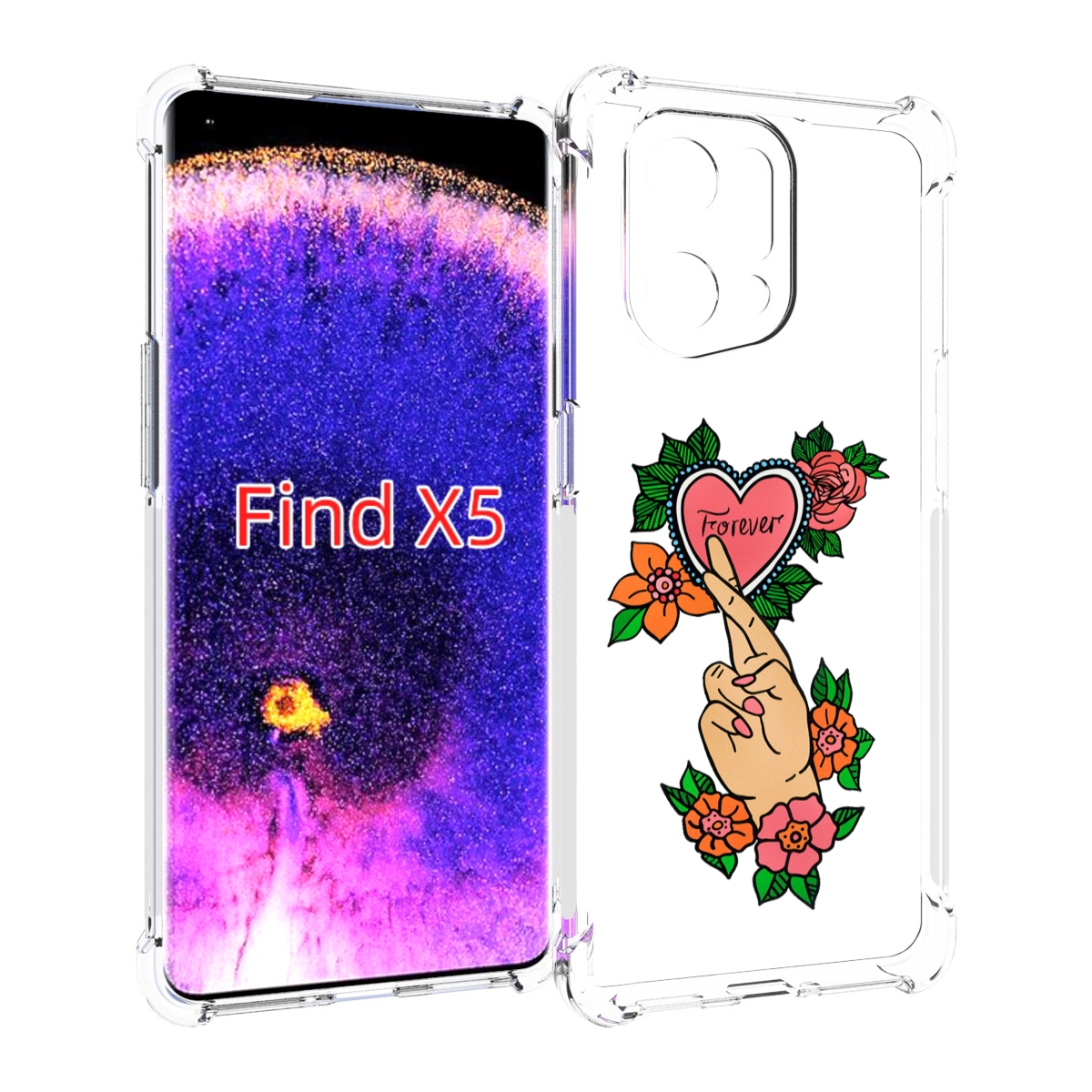 

Чехол MyPads ручки-навсегда женский для Oppo Find X5, Прозрачный, Tocco