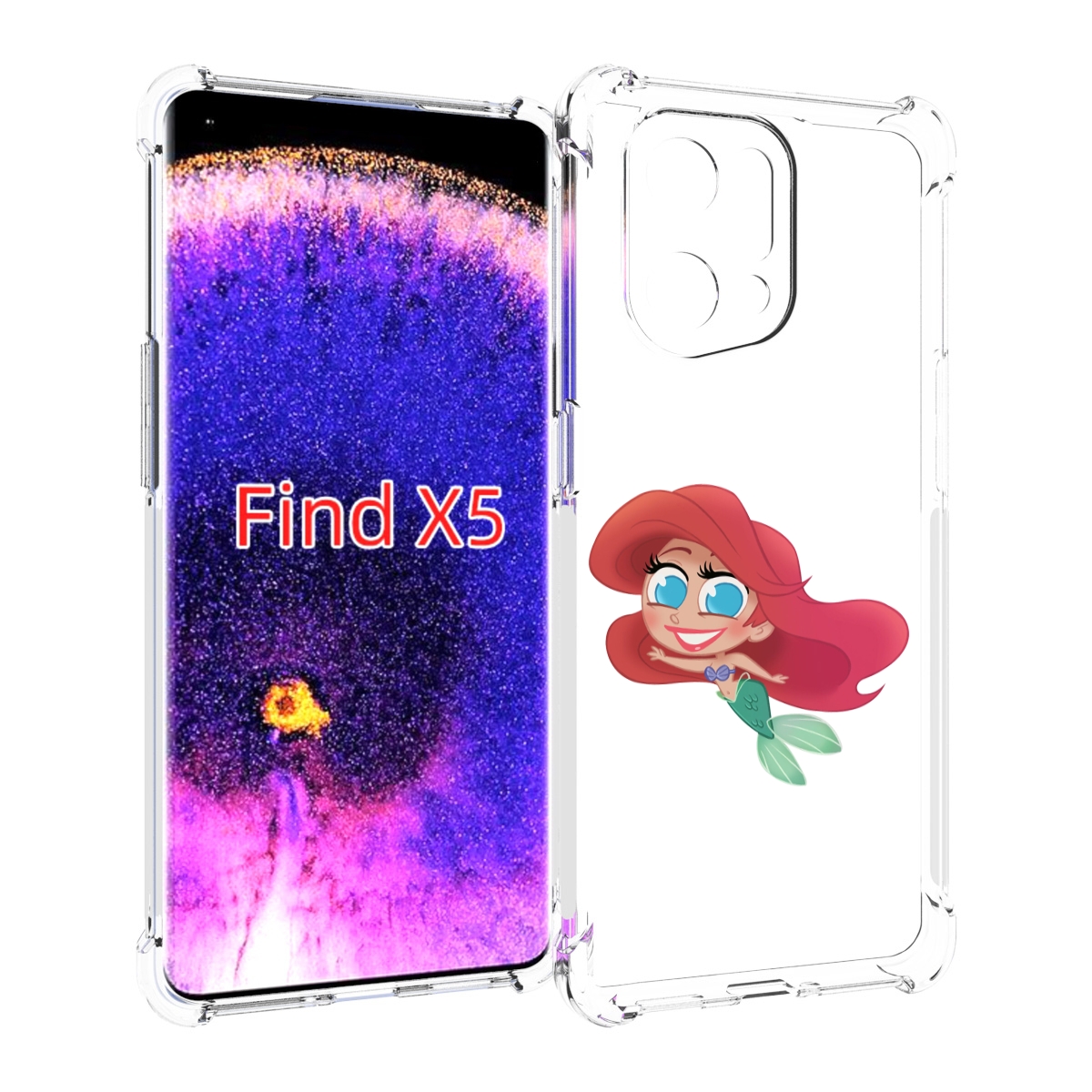 

Чехол MyPads русалка-мулатка для Oppo Find X5, Прозрачный, Tocco