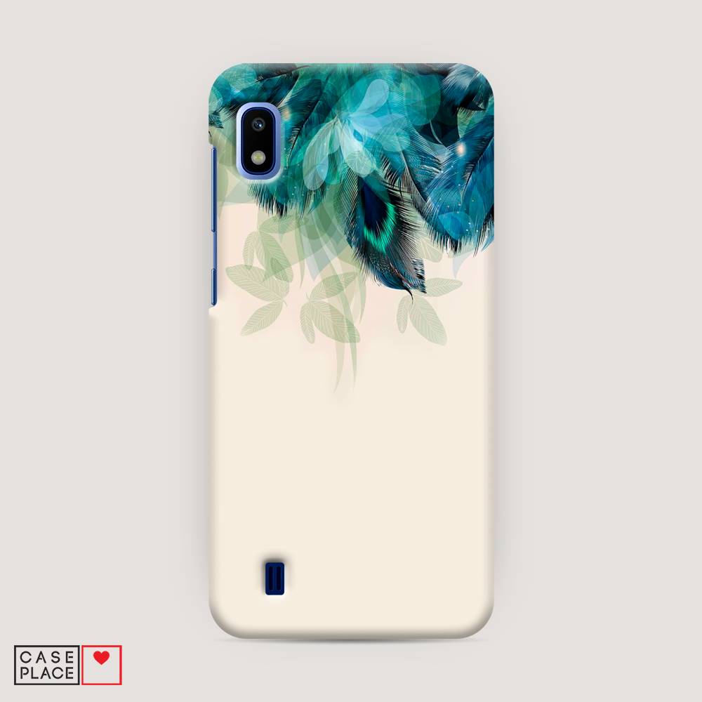 фото Пластиковый чехол "перья голубого цвета" на samsung galaxy a10 awog