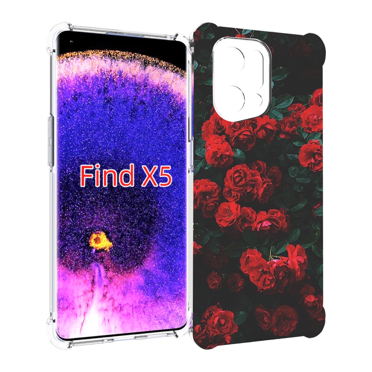 

Чехол MyPads розы-в-листьях для Oppo Find X5, Прозрачный, Tocco