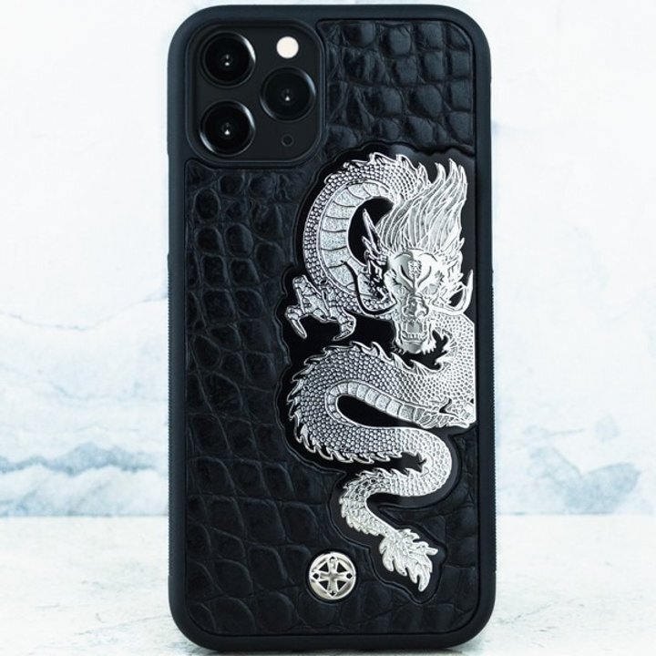 Чехол Euphoria HM Premium Mighty Dragon MiniCROC для Apple iPhone 13 Pro Max, черный