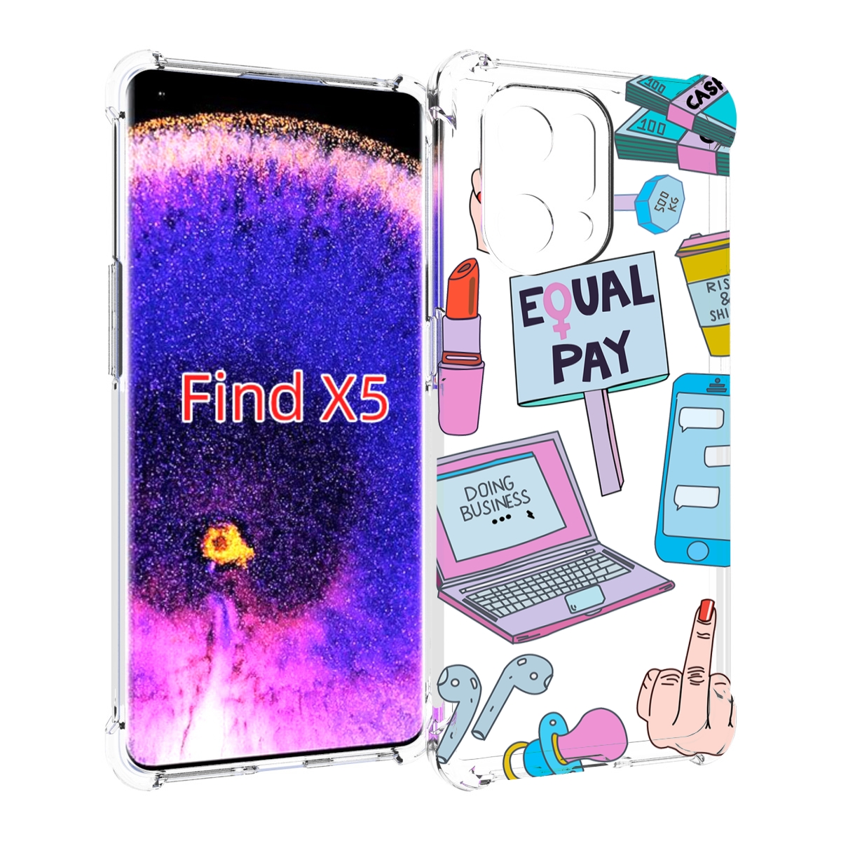 

Чехол MyPads разные-штучки для Oppo Find X5, Прозрачный, Tocco