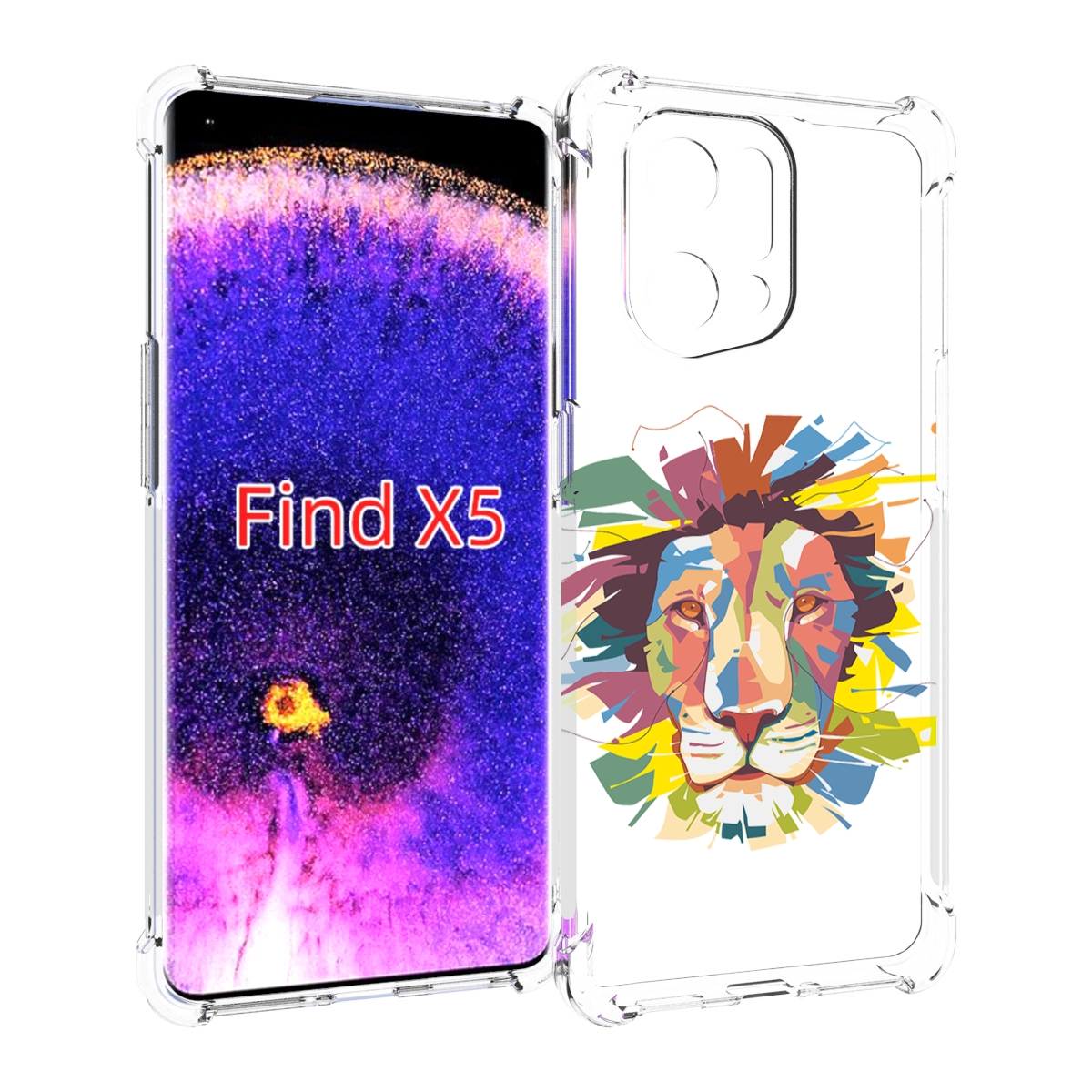 

Чехол MyPads разноцветный-лев детский для Oppo Find X5, Прозрачный, Tocco