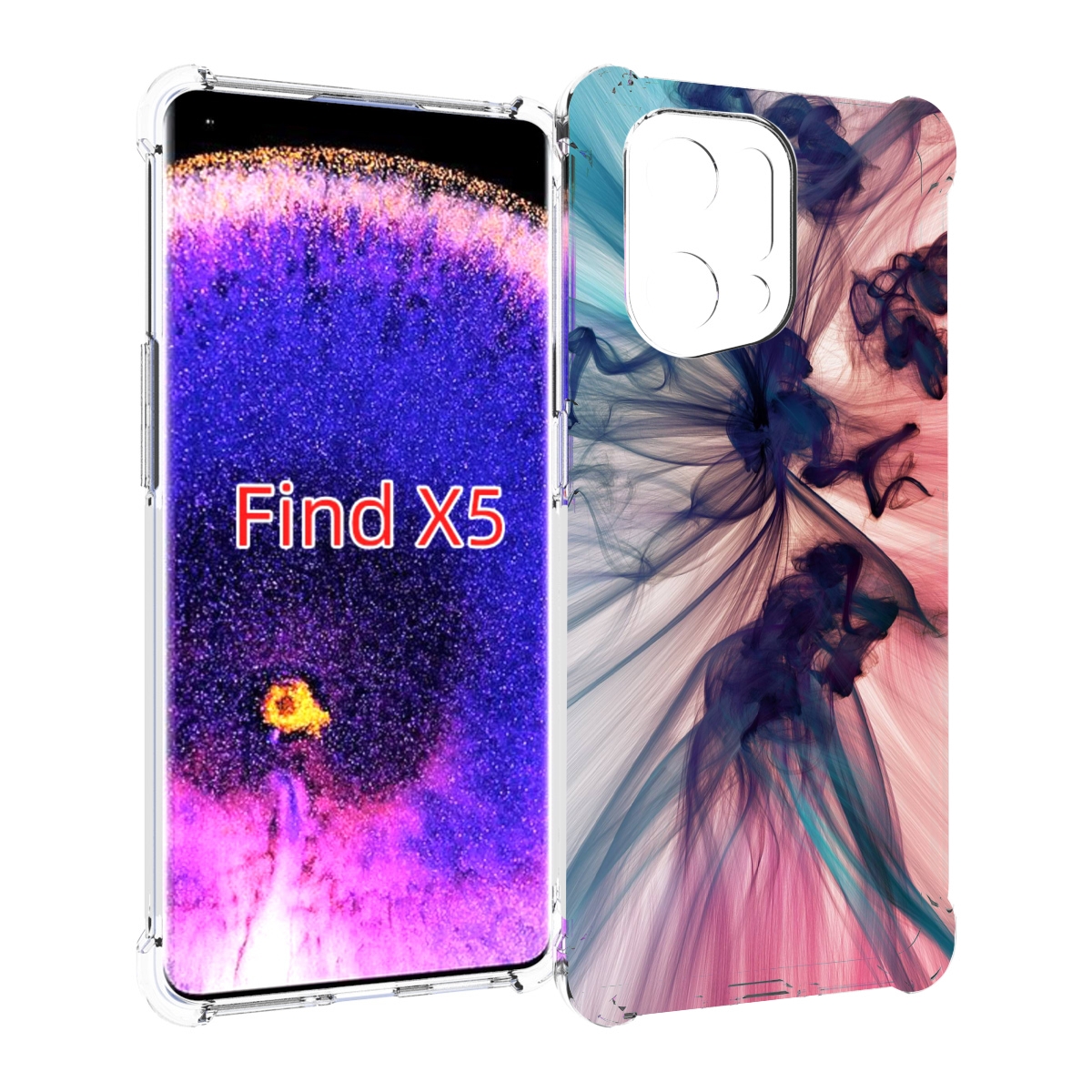 

Чехол MyPads разноцветный дым для Oppo Find X5, Прозрачный, Tocco