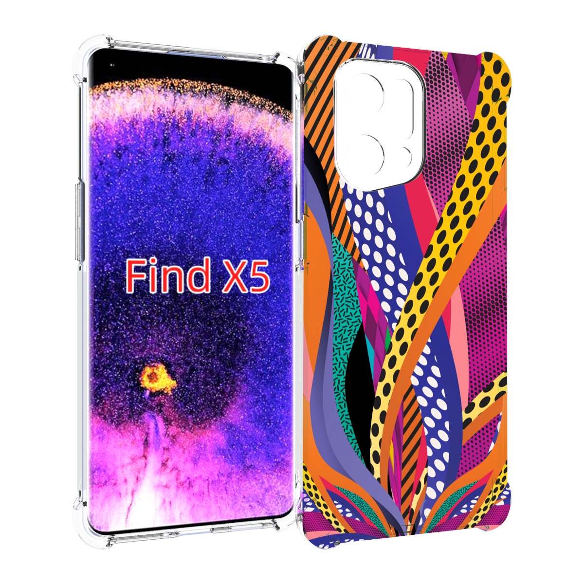 

Чехол MyPads разноцветные щупальца для Oppo Find X5, Прозрачный, Tocco