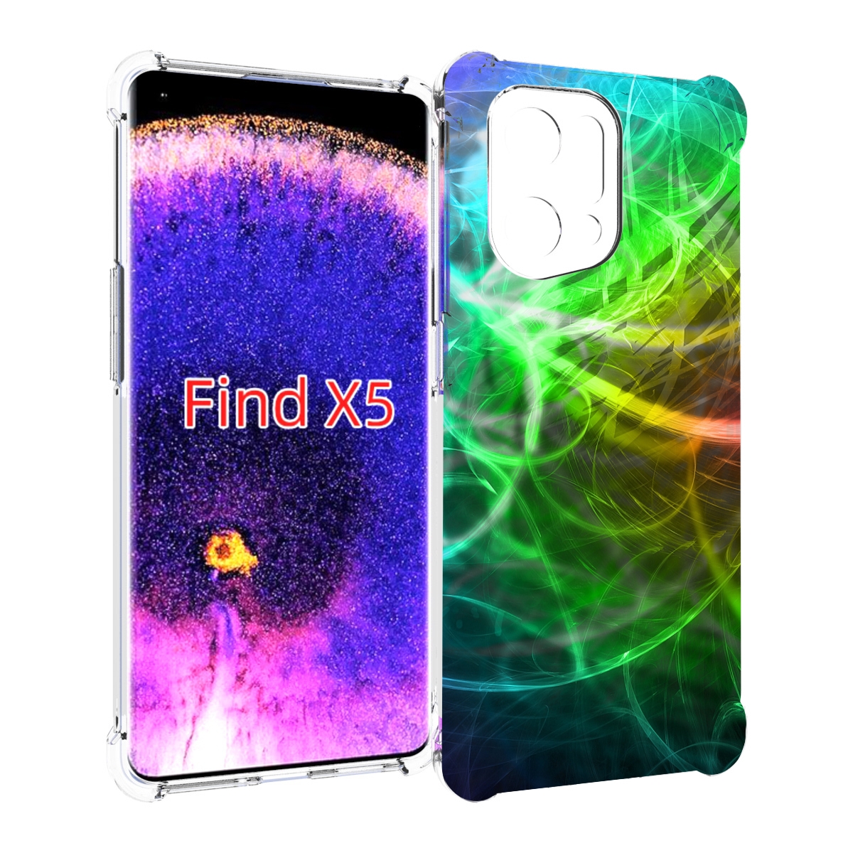

Чехол MyPads разноцветная-абстракция-линиями для Oppo Find X5, Прозрачный, Tocco