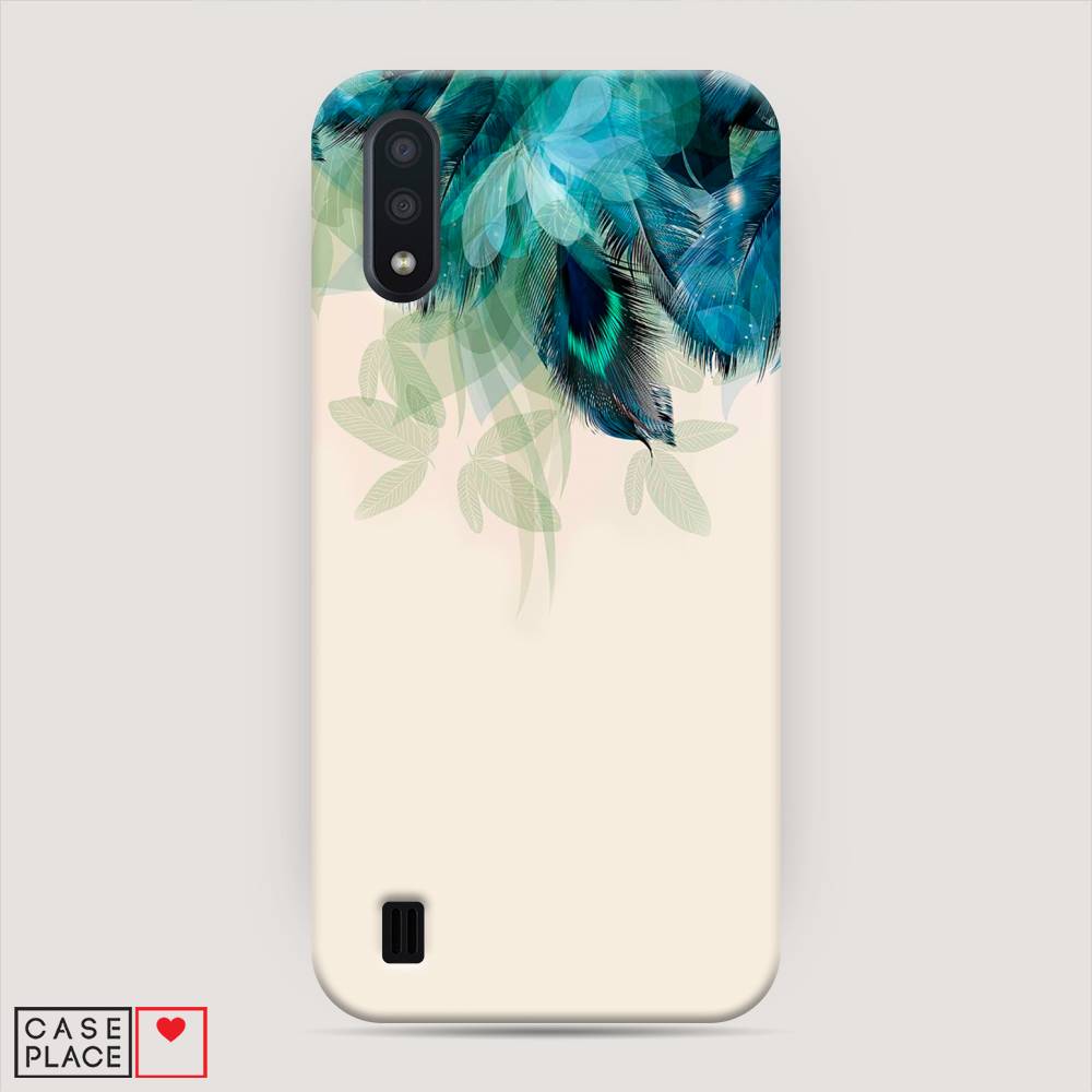

Пластиковый чехол "Перья голубого цвета" на Samsung Galaxy A01