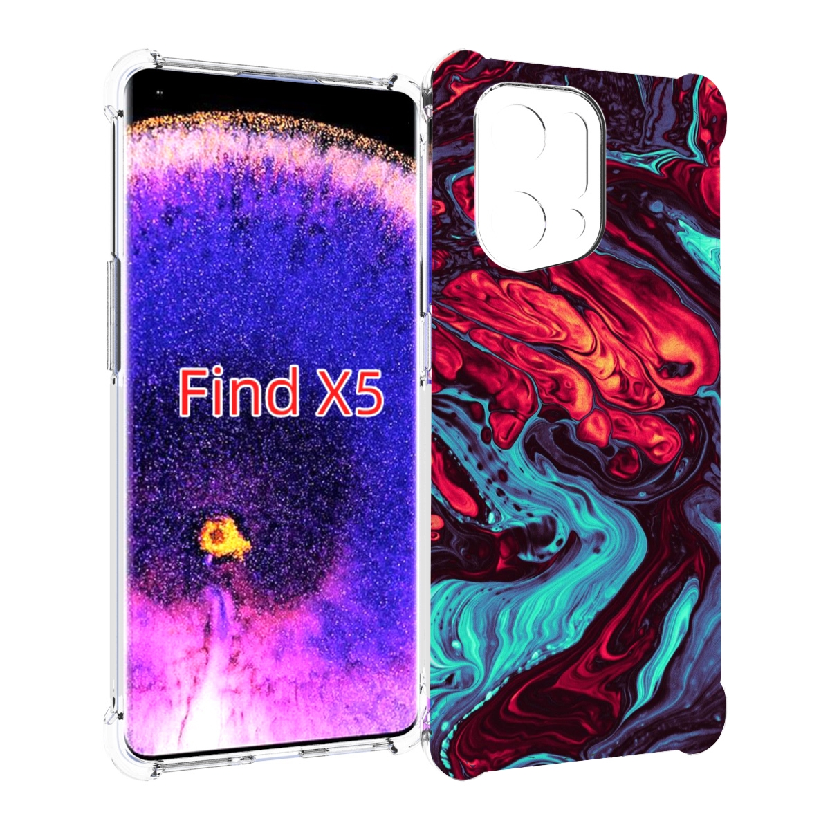 

Чехол MyPads разбавленная краска для Oppo Find X5, Прозрачный, Tocco