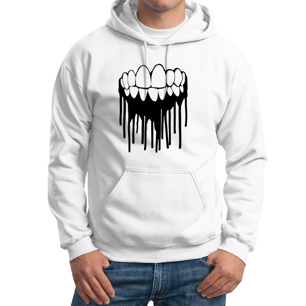 

Худи унисекс CoolPodarok Зубы клякса белое 48 RU, 8M015654