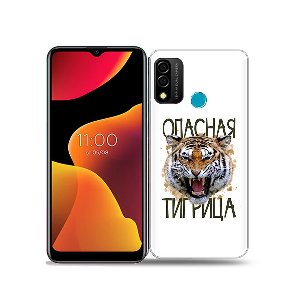 

Чехол MyPads Tocco для BQ 6645L Element опасная тигрица, Прозрачный, Tocco
