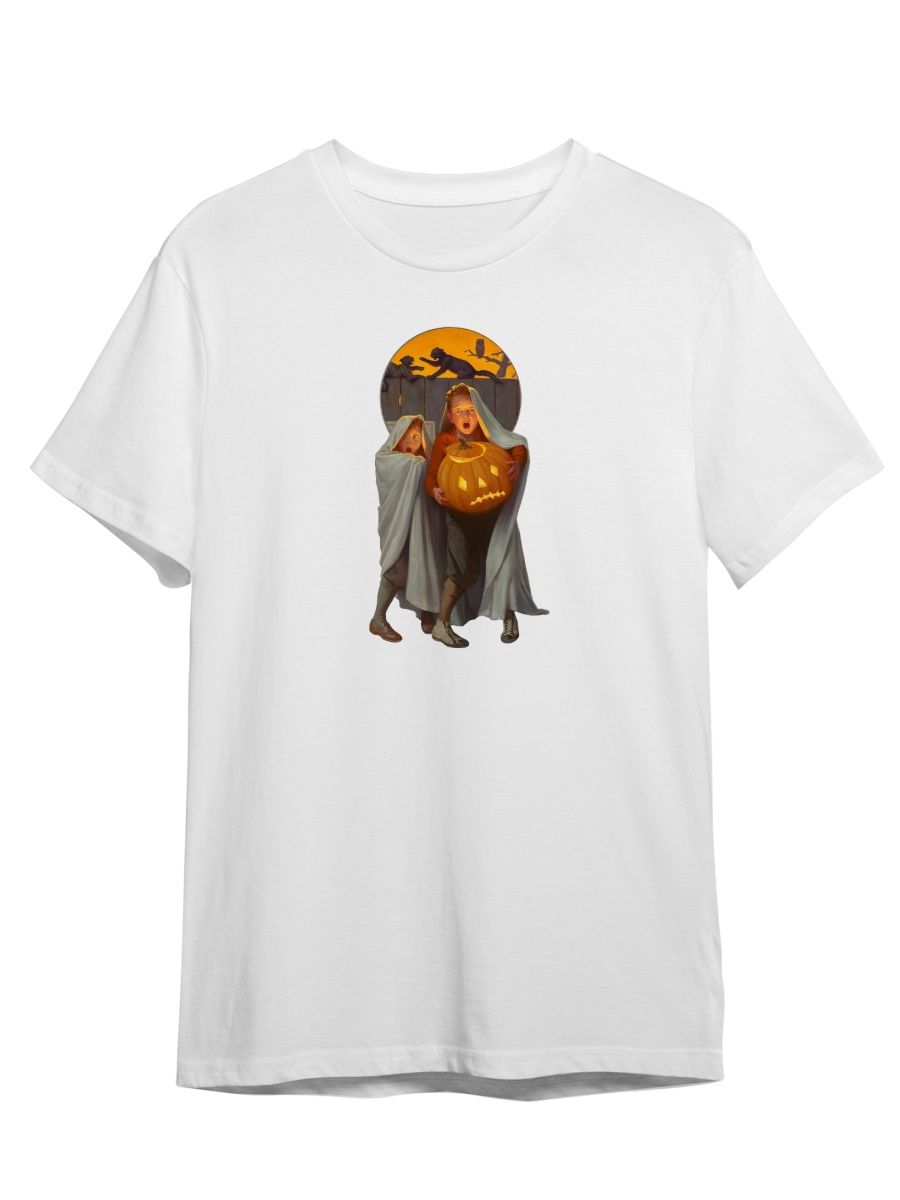 Футболка унисекс СувенирShop Хеллоуин/Halloween/Тыква/Зомби 47 белая 4XL