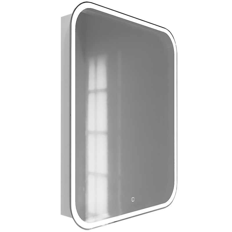 фото Зеркальный шкаф jorno briz 50 bri.03.50/w с подсветкой с сенсорным выключателем