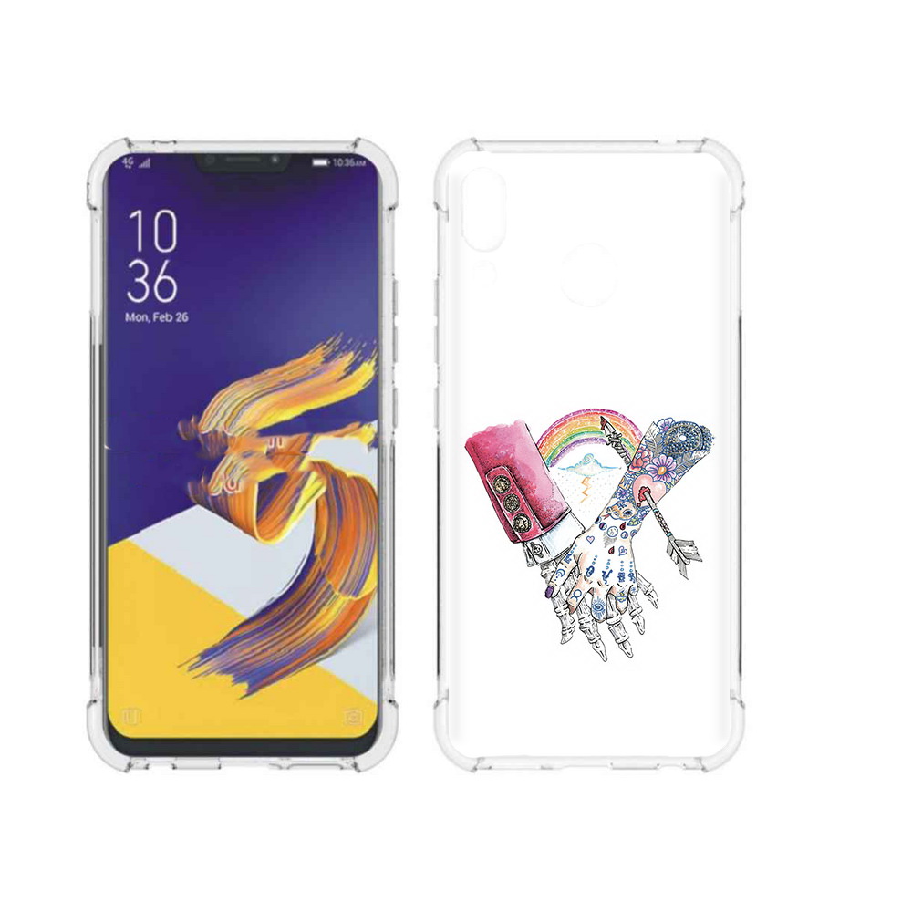 

Чехол MyPads Tocco для Asus ZenFone 5 абстракция руки в татуировках, Прозрачный, Tocco