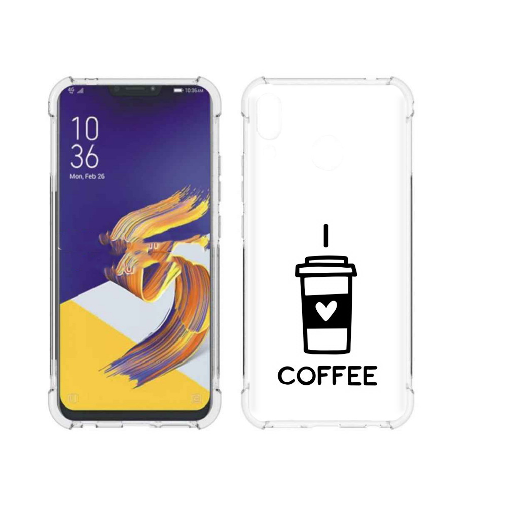 

Чехол MyPads Tocco для Asus ZenFone 5 Я люблю кофе, Прозрачный, Tocco