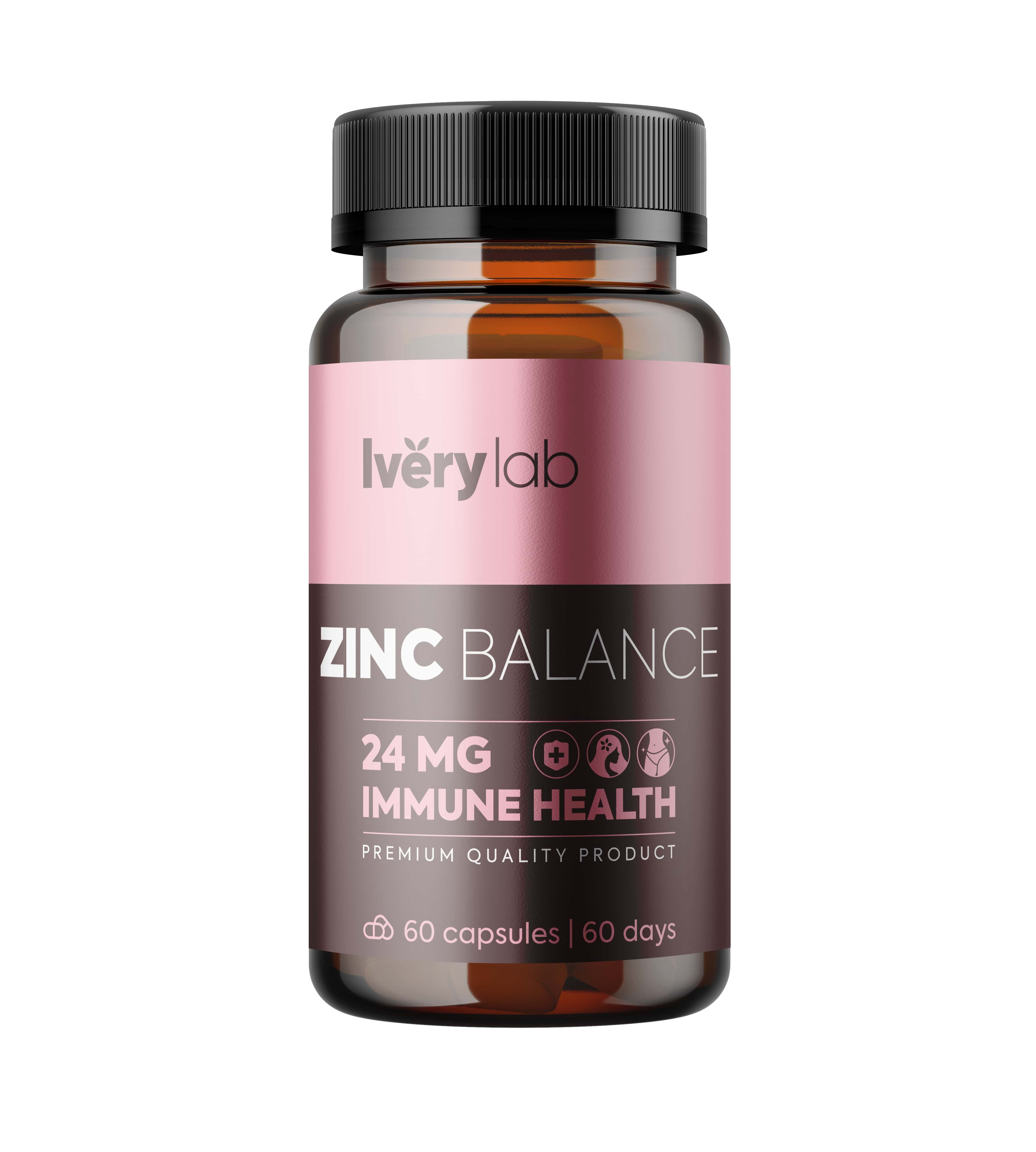 Цинк цитрат Iverylab Zinc Balance капсулы 24 мг 60 шт.