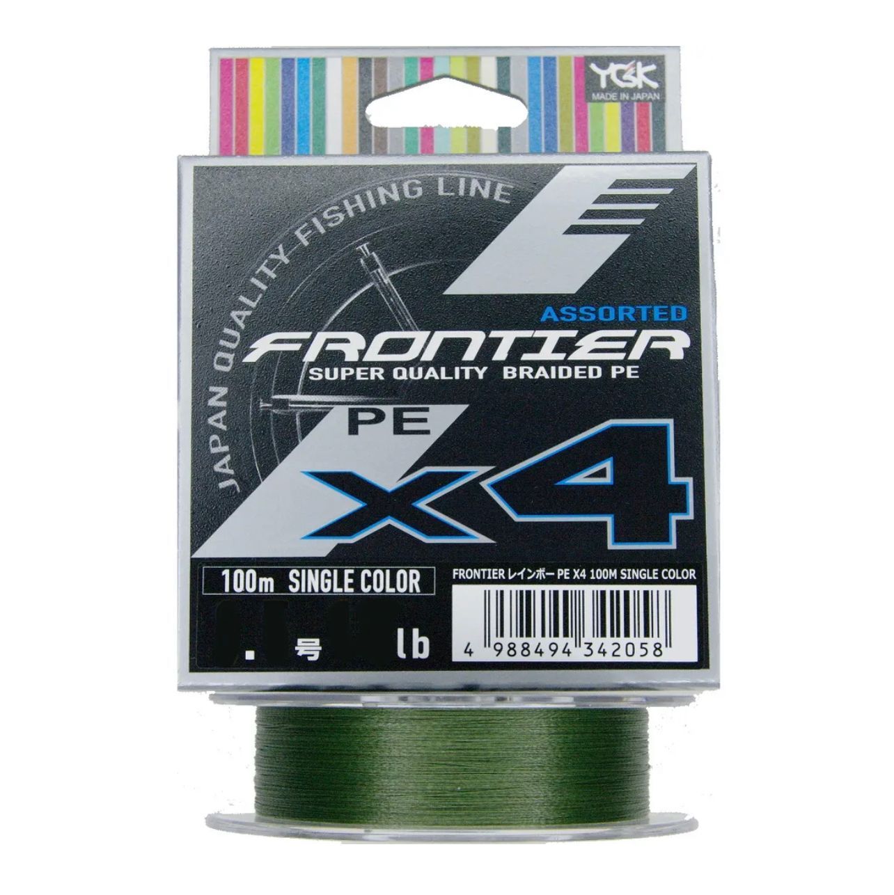 

Шнур YGK FRONTIER X4 PE 100m #0.8/8lb GREEN, Зеленый, Frontier PE x4