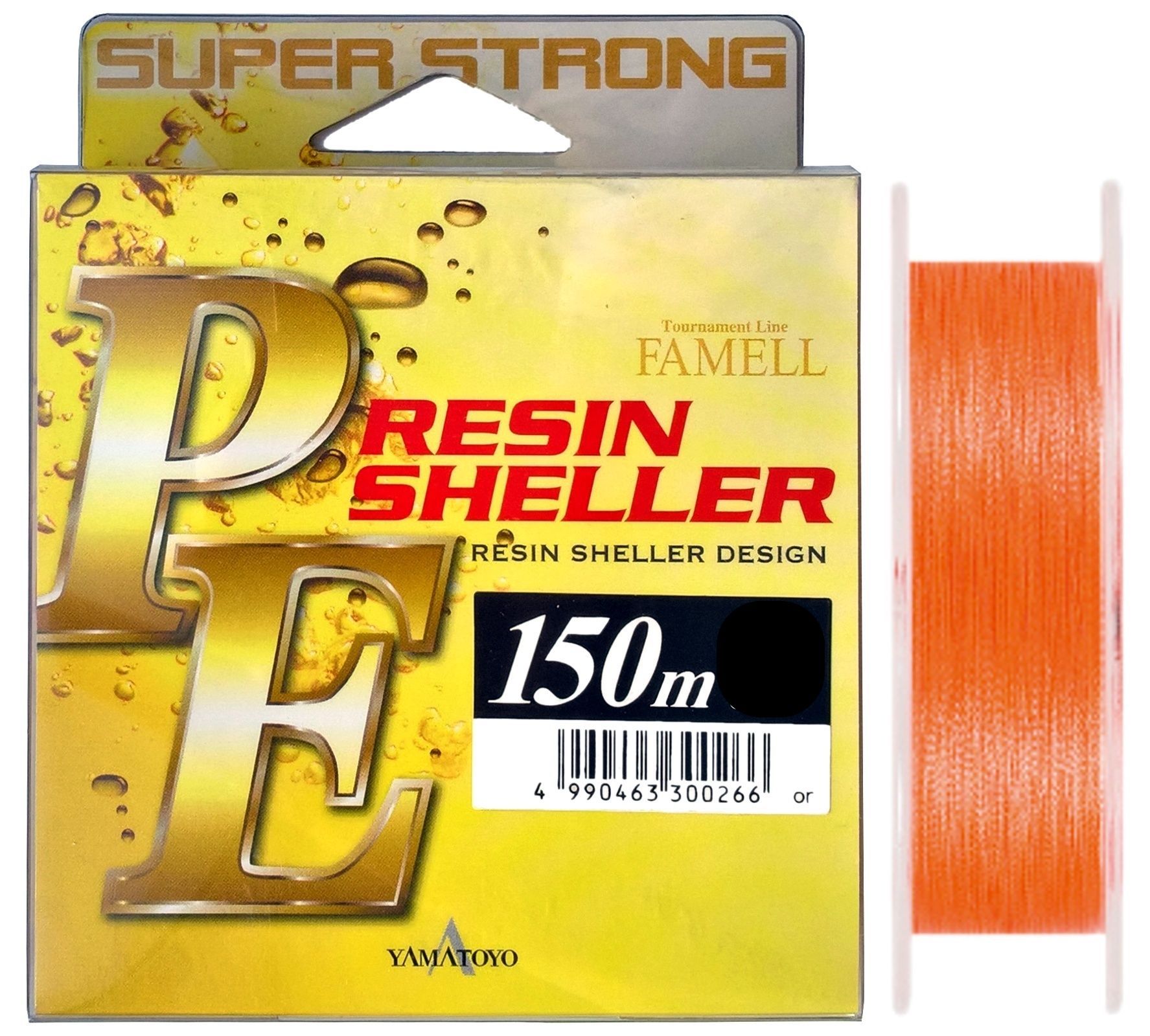 

Шнур YAMATOYO PE Х4 RESIN SHELLER 150m Orange #0.6/9Lb, Оранжевый, Resin Sheller PE x4