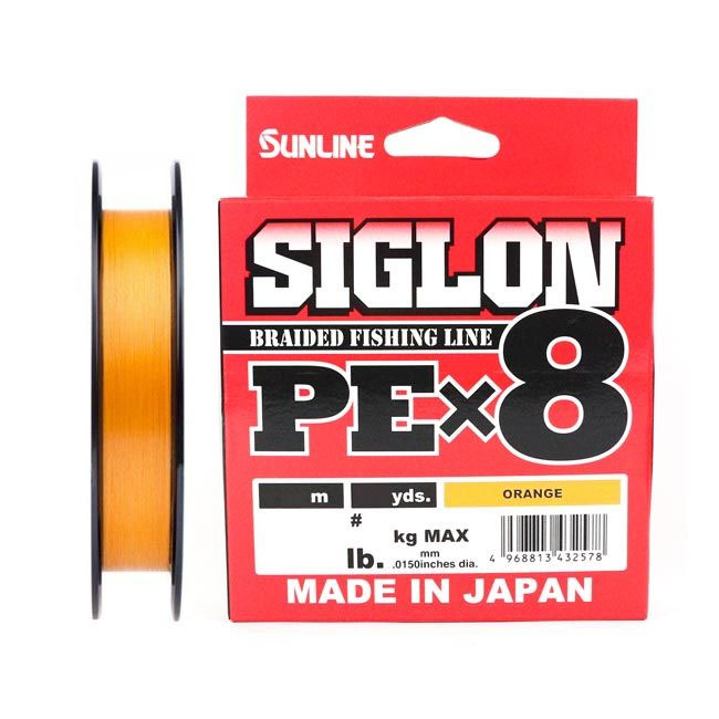 

Шнур Sunline Siglon PEx8 Orange 150m #0.4/6LB, Оранжевый, Siglion PE x8