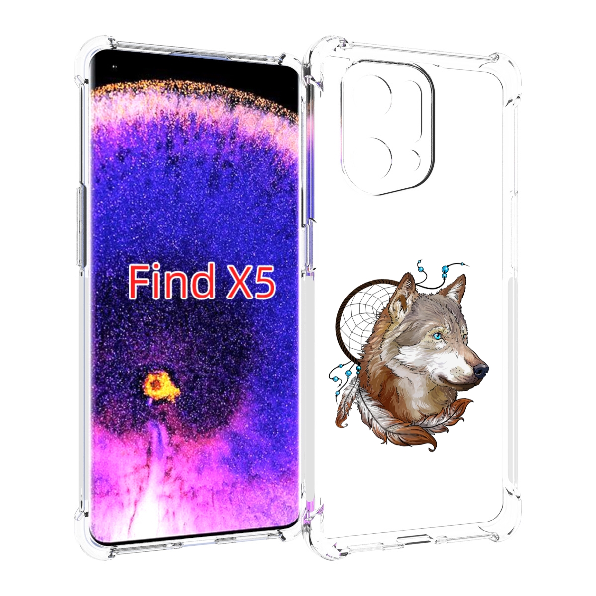 

Чехол MyPads волк и ловец снов для Oppo Find X5, Прозрачный, Tocco