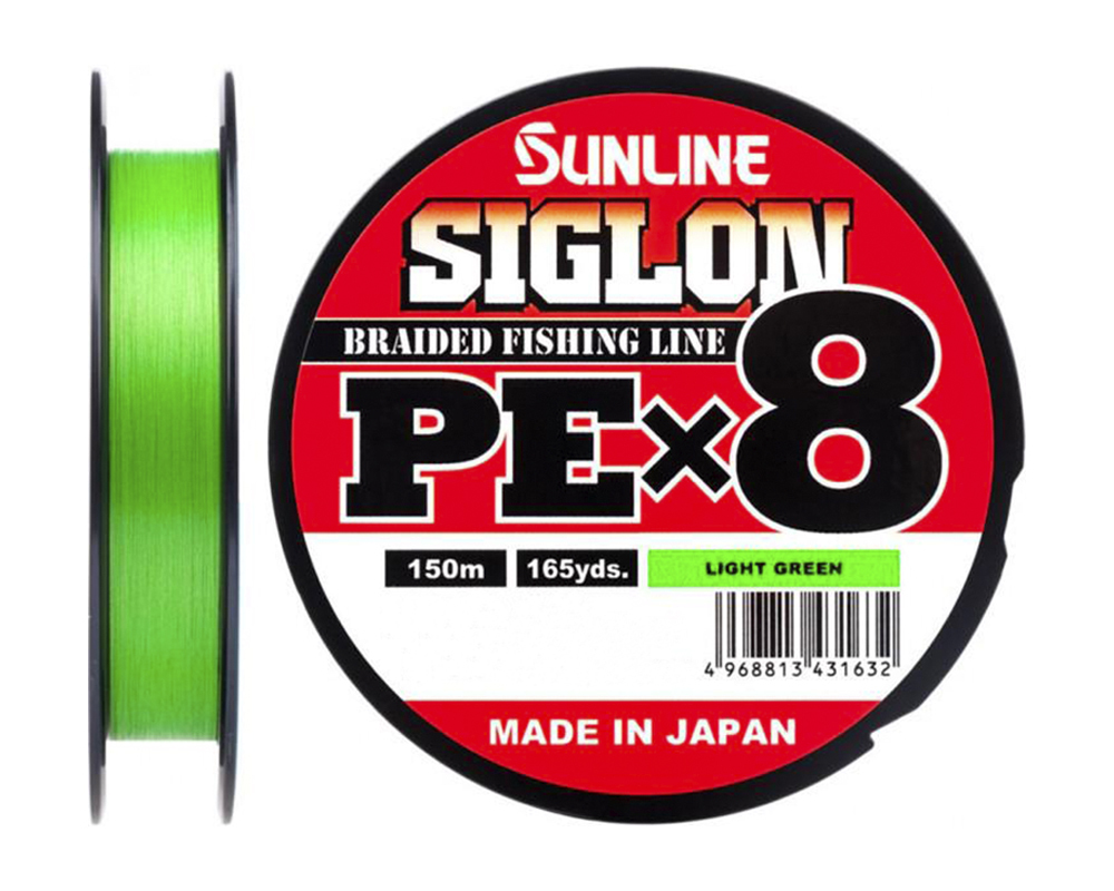 

Шнур Sunline Siglon PEx8 Light Green 150m #2.0/35LB, Зеленый, Siglion PE x8