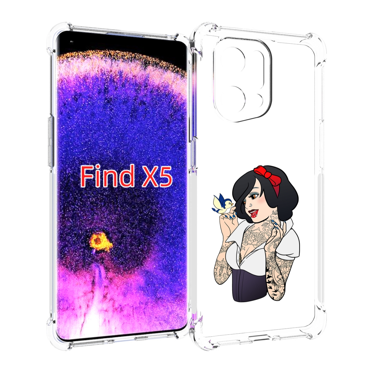 

Чехол MyPads принцесса-тату женский для Oppo Find X5, Прозрачный, Tocco