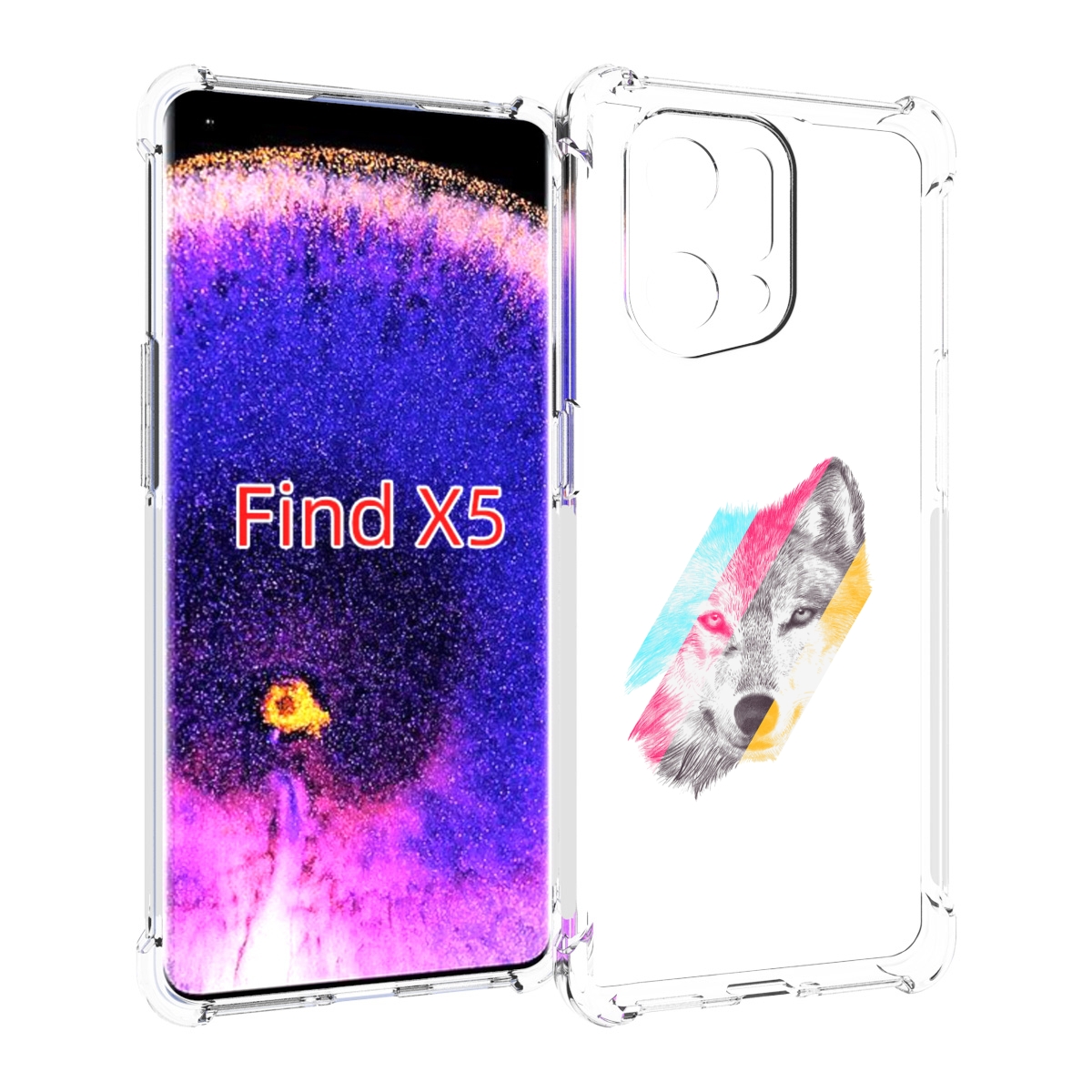 

Чехол MyPads волк градиент для Oppo Find X5, Прозрачный, Tocco