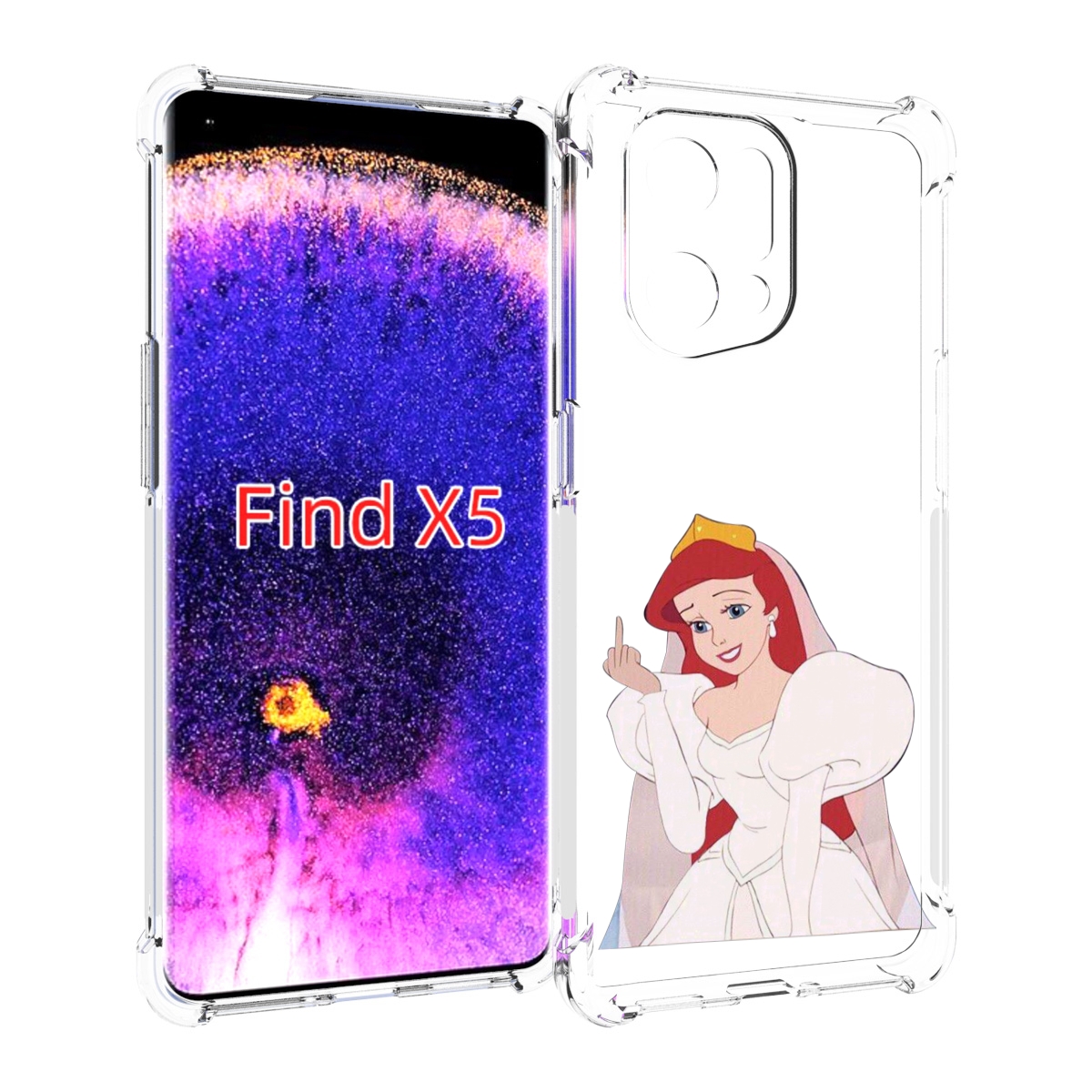 

Чехол MyPads принцесса-Русалочка-Ариель женский для Oppo Find X5, Прозрачный, Tocco
