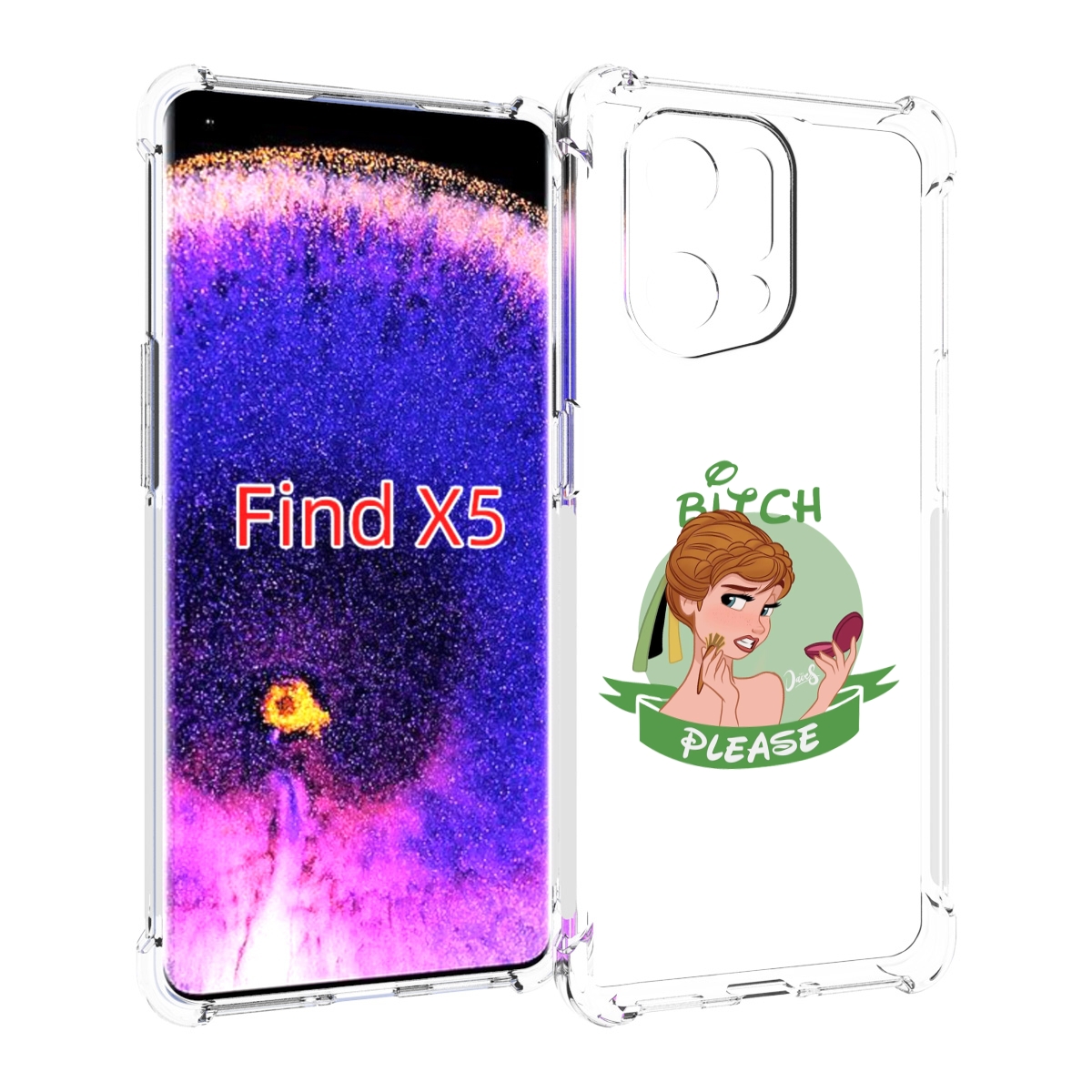 

Чехол MyPads принцесса-Анна женский для Oppo Find X5, Прозрачный, Tocco