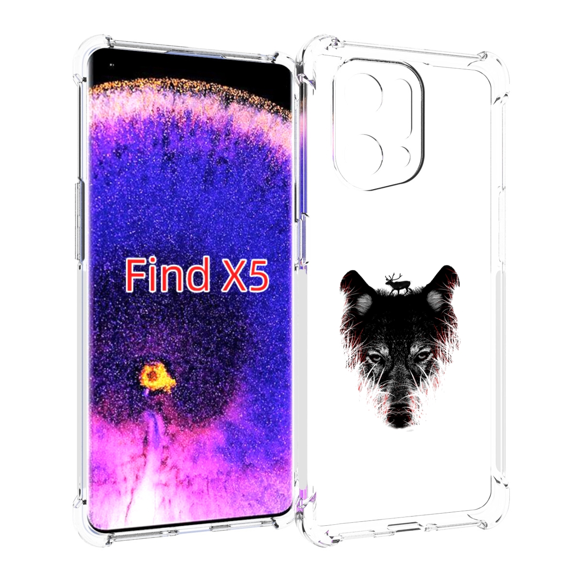 

Чехол MyPads волк в траве для Oppo Find X5, Прозрачный, Tocco