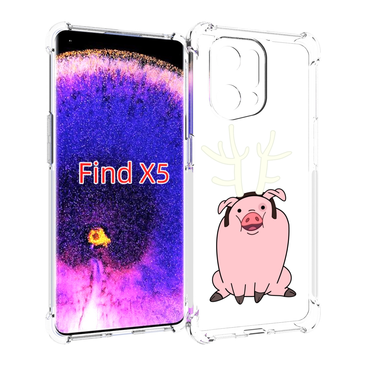 

Чехол MyPads поросенок-с-рогами для Oppo Find X5, Прозрачный, Tocco
