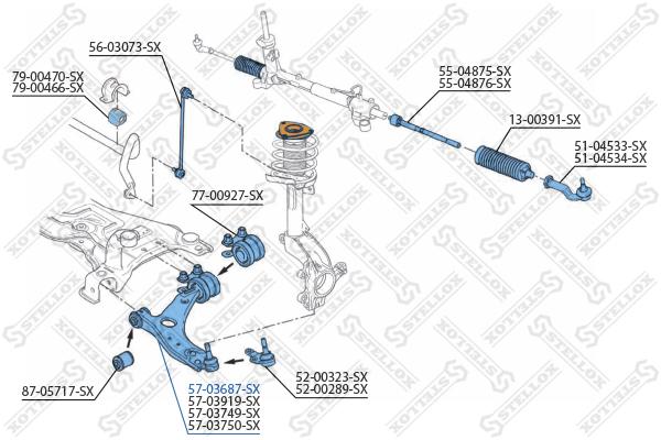

Рычаг подвески Stellox 57-03687-SX
