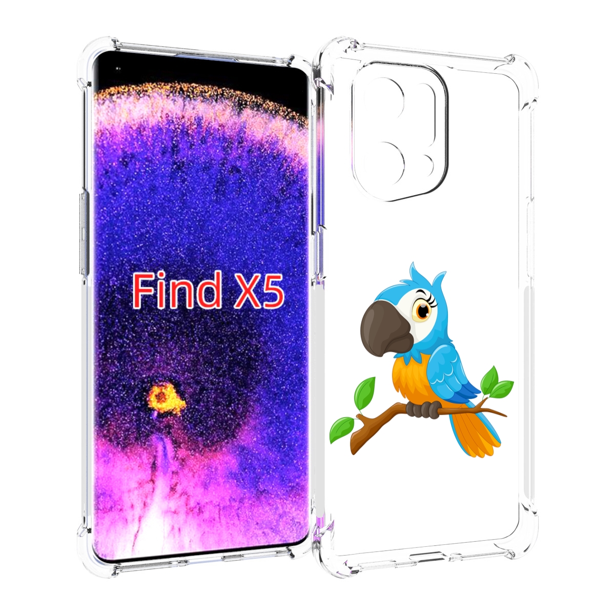 

Чехол MyPads попугайчик детский для Oppo Find X5, Прозрачный, Tocco