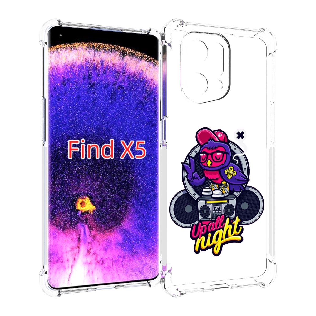 

Чехол MyPads попугай любит музыку для Oppo Find X5, Прозрачный, Tocco
