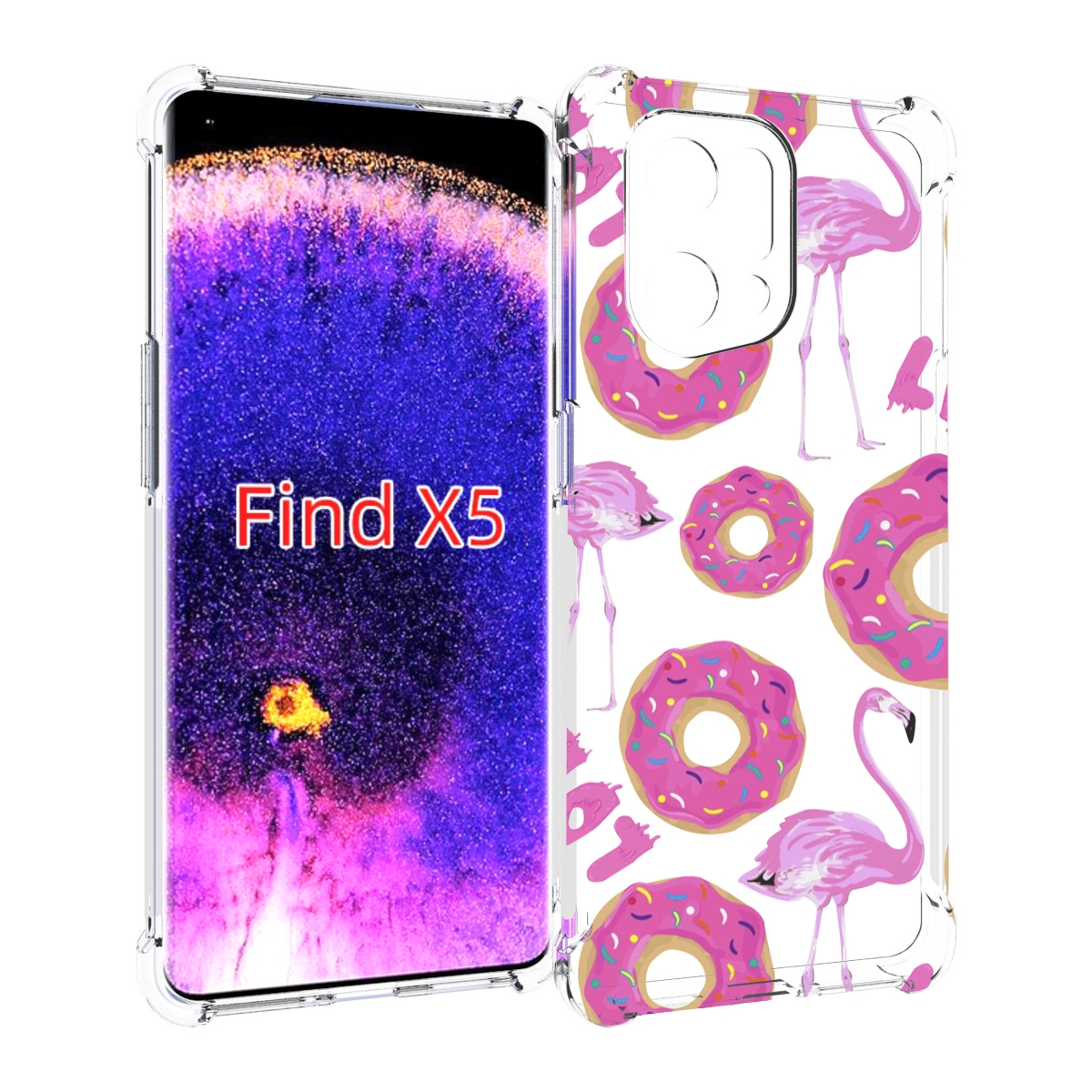 

Чехол MyPads пончики-фламинго для Oppo Find X5, Прозрачный, Tocco