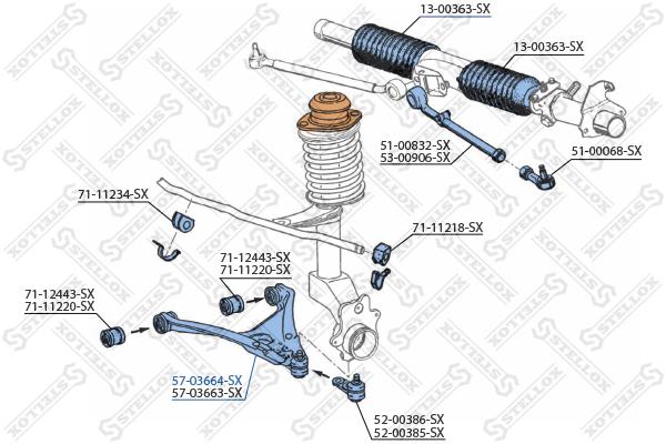 

Рычаг подвески Stellox 57-03664-SX
