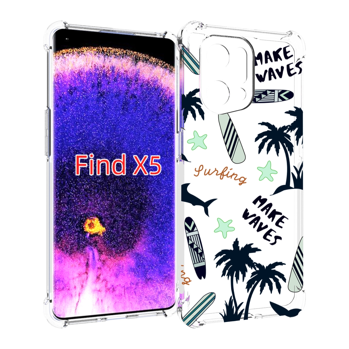

Чехол MyPads пляжная-тематика для Oppo Find X5, Прозрачный, Tocco