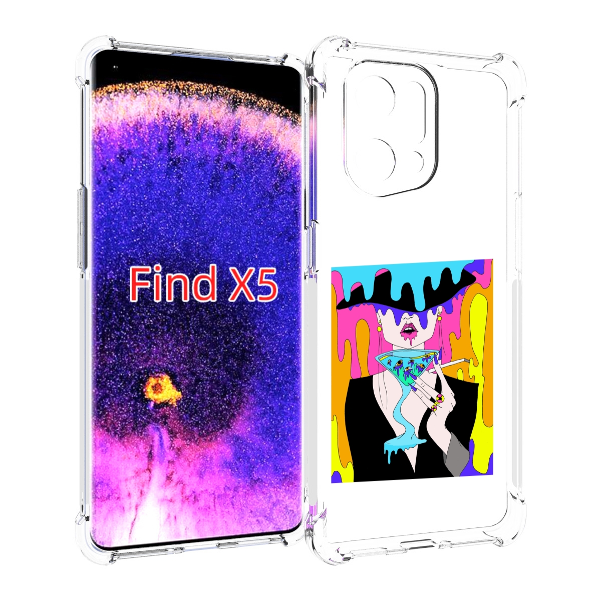 

Чехол MyPads плавленая девушка акварель женский для Oppo Find X5, Прозрачный, Tocco