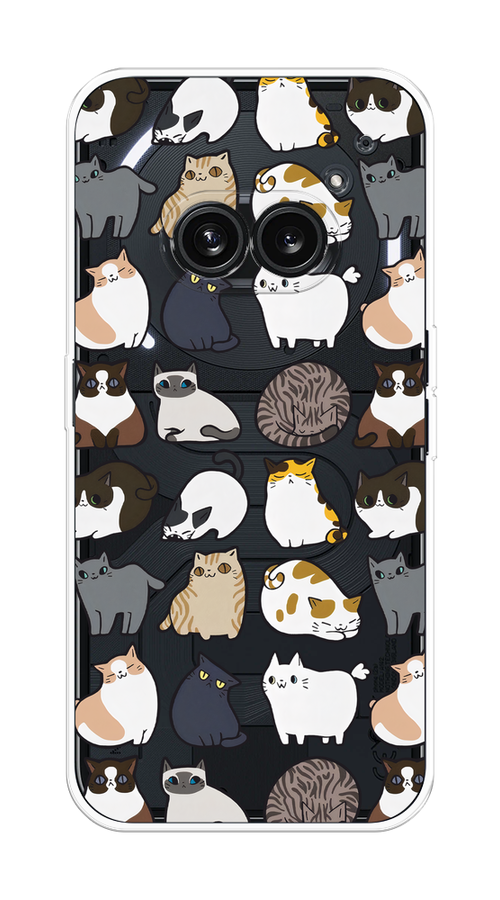 

Чехол на Nothing Phone 2a "Милые котики", Прозрачный;белый;серый, 3300350-1