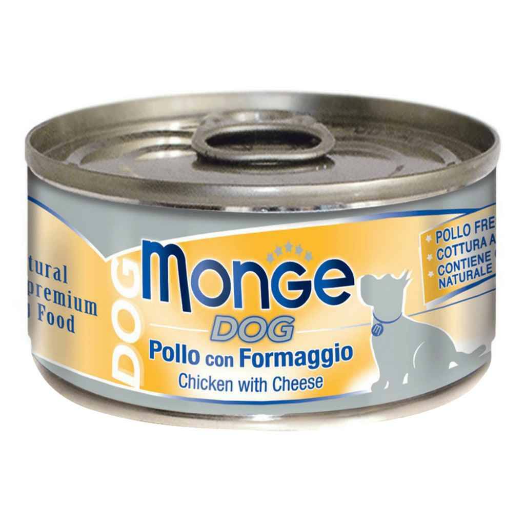 

Влажный корм Monge Dog Natural куриные кусочки с сыром для собак 95 г