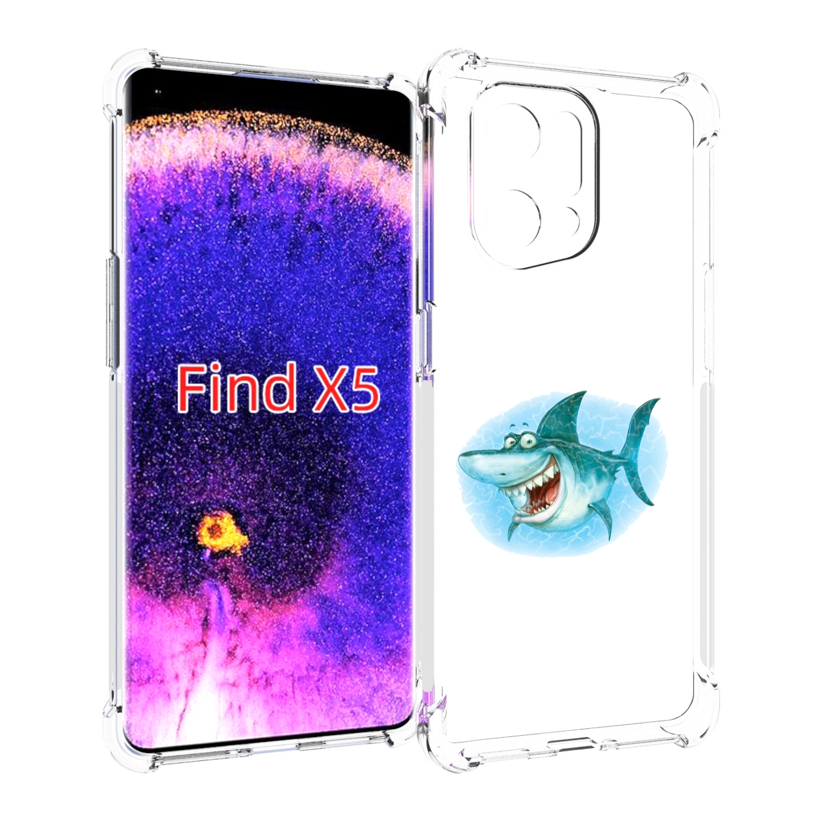 

Чехол MyPads веселая акула для Oppo Find X5, Прозрачный, Tocco