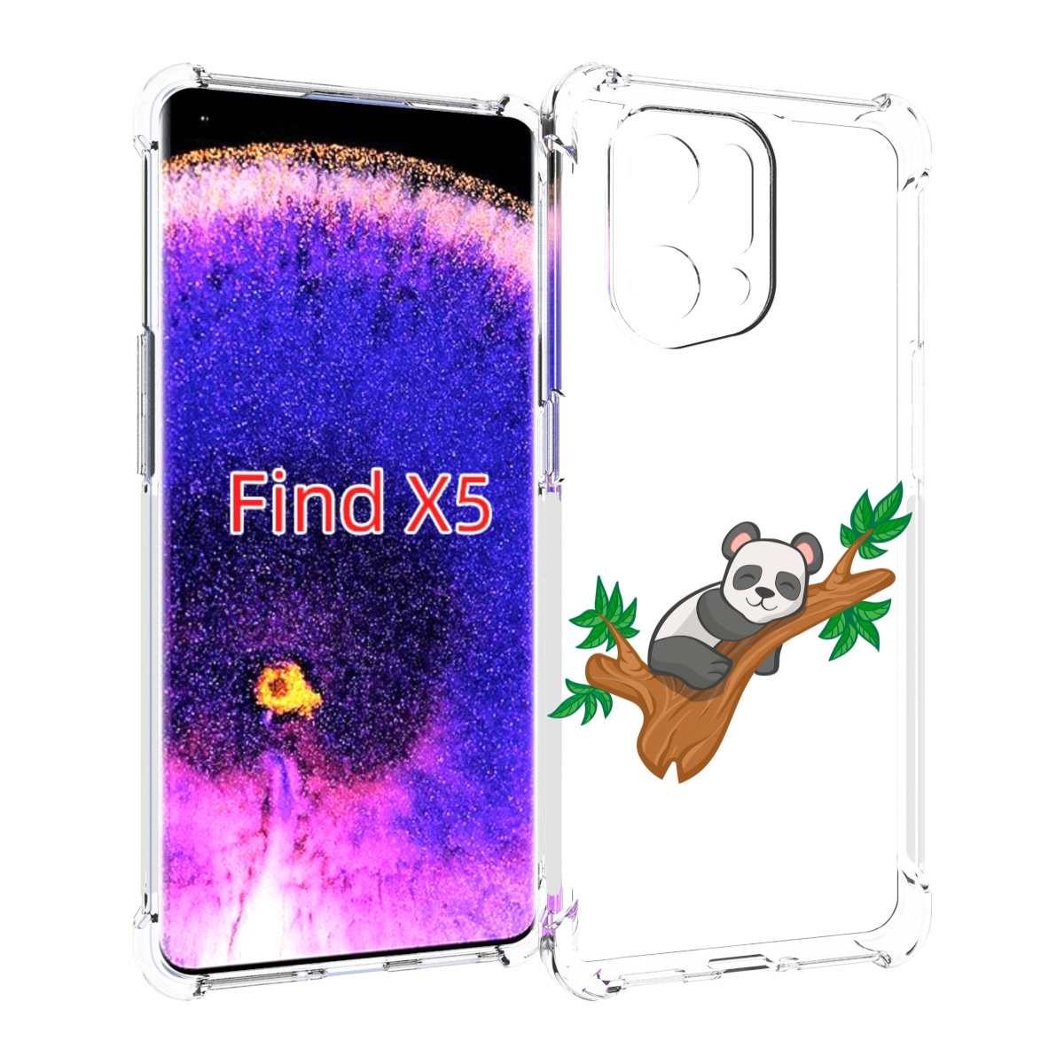 

Чехол MyPads панда-на-деревце для Oppo Find X5, Прозрачный, Tocco